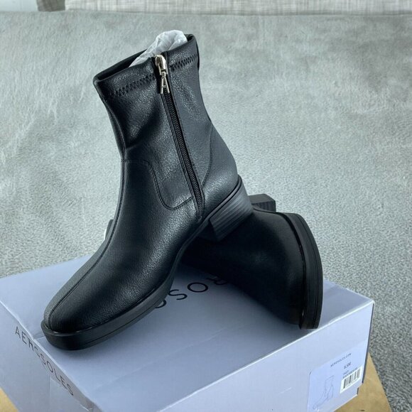Aerosoles Women's DAZZY Ankle Boot BLACK Faux Leather 7M NWB S023 - Picture 3 of 12